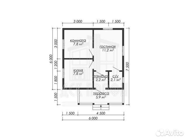 Каркасный дом под ключ 37м2 с террасой