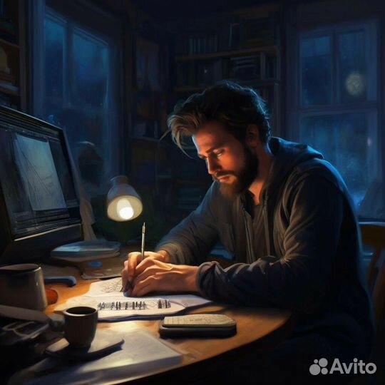 Написание книги, статьи, сценария, конспекта