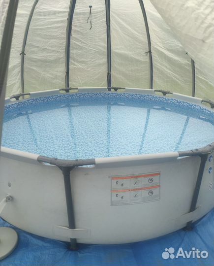 Каркас с чехлом из армированной пленки на бассейн