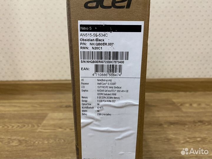 Новый Acer Nitro 5 i5 3050 8Gb 512Gb