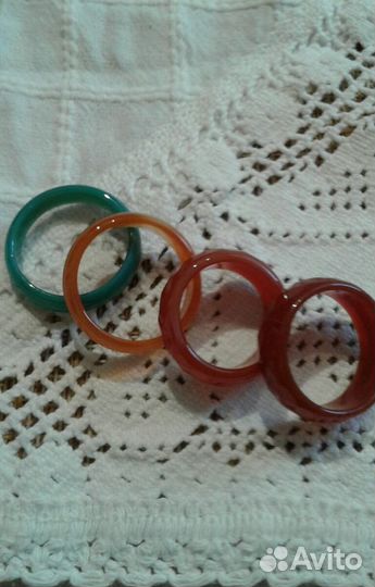 Колечко из натурального камня большой размер