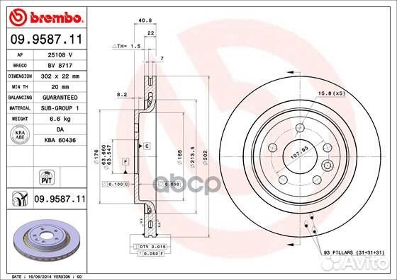 Диск тормозной задн. с уф покрытием volvo S60 I