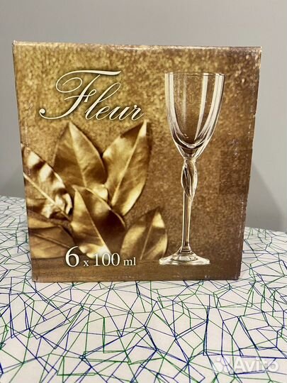 Стеклянный бокал богемия чешский 100 мл 6 шт