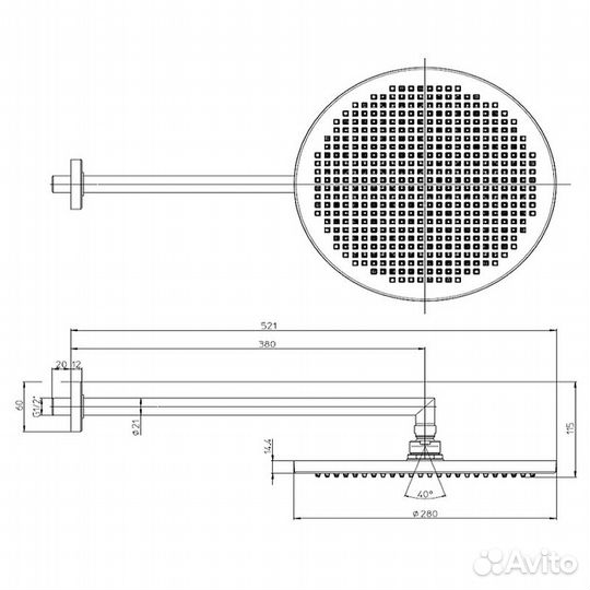 Верхний душ Bossini Apice H70430I.073 Черный мато