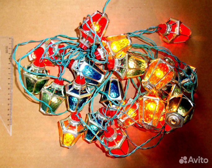 Гирлянда золотой фонарик - СССР рабочая - 20 ф