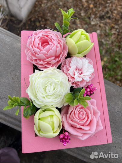 Подарочный набор мыло ручной работы букет из мыла