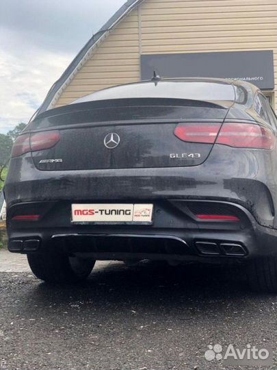 Диффузор и насадки Mercedes GLE Coupe 63 AMG black