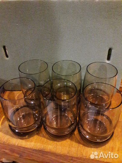 Стаканы пивные 6 шт. стекло 0.4 л. Винтажные
