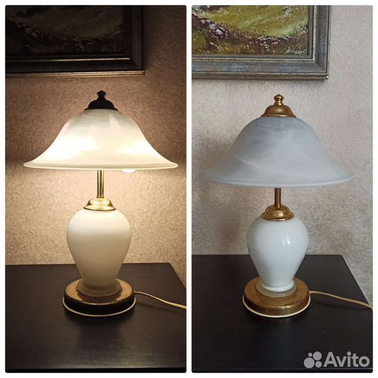 Парная настольная лампа СССР Белый светильник