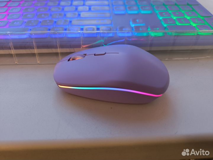 Набор мышка и клавиатура беспроводные с подсветкой