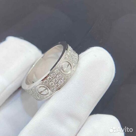 Кольцо Cartier Love, белое золото 0,7ct