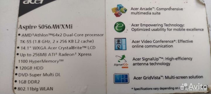 Ноутбук Acer aspire 5050 mod. ZR 3