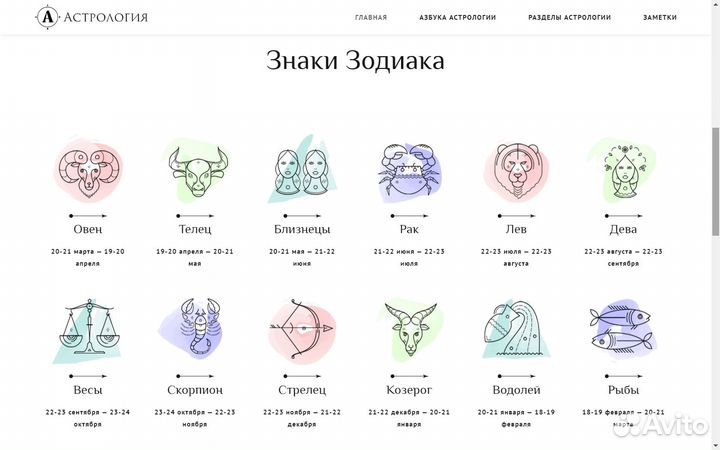 Готовый сайт по астрологии