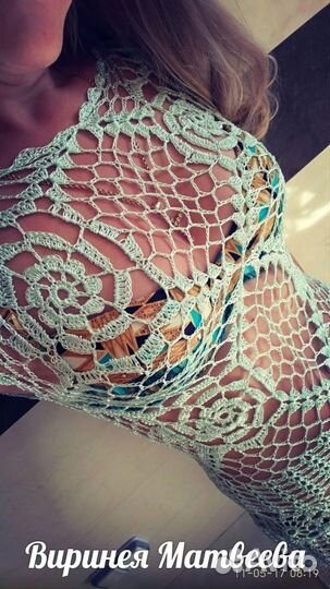Блестящее платье - сетка ручной работы