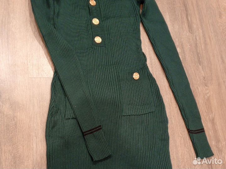 Платье в рубчик миди onesize 42-48