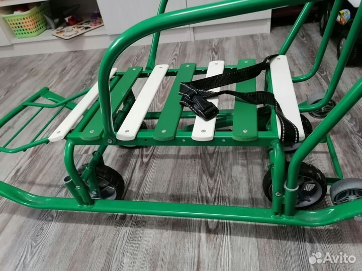 Санки на колесах с матрасом