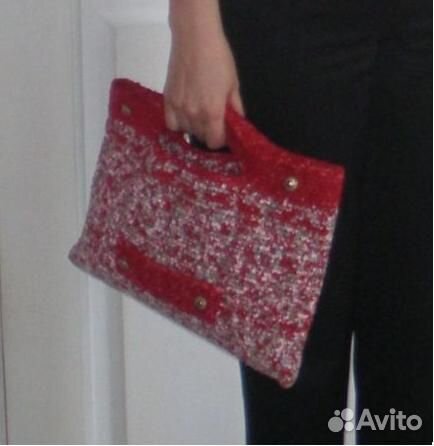 Вязаная сумка сумочка клатч плоская