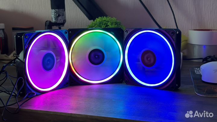 Кулер для корпуса пк 120 мм blue