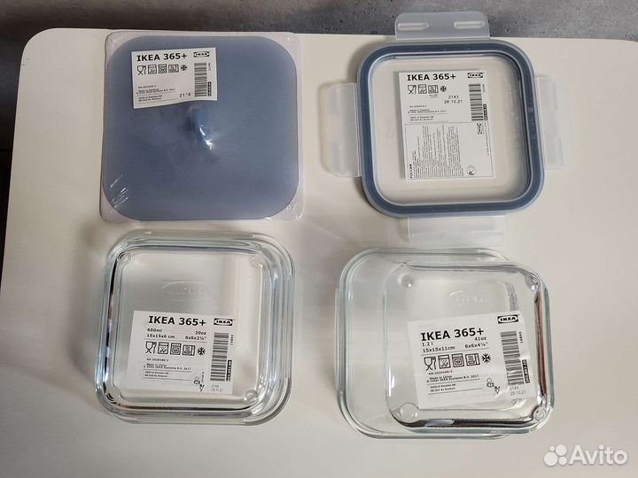 Контейнер крышки икеа 365+ стекло пластик новые