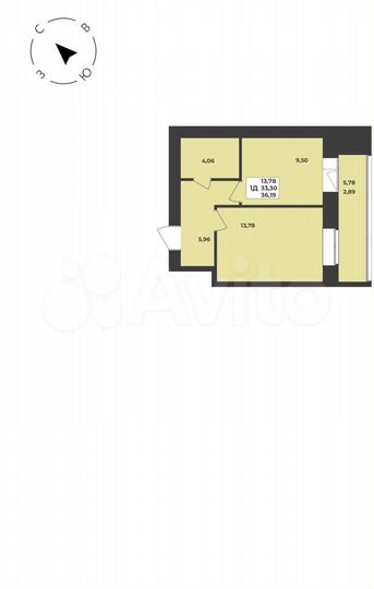 1-к. квартира, 36,2 м², 2/8 эт.