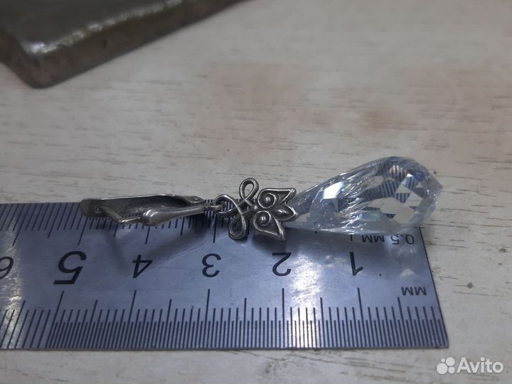 Серебрянные серьги хрусталь