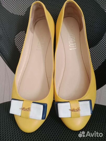 Балетки loriblu- 37,5 жёлтые и 39 горчишные,кожа