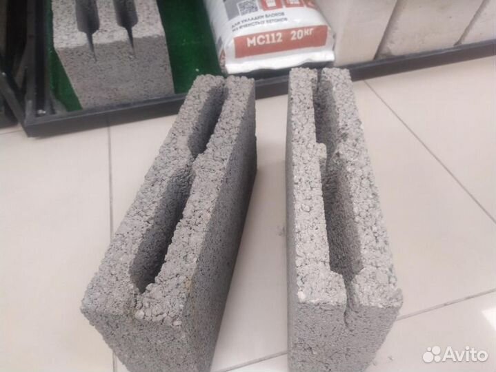 Перегородочный керамзитный блок с одной из баз