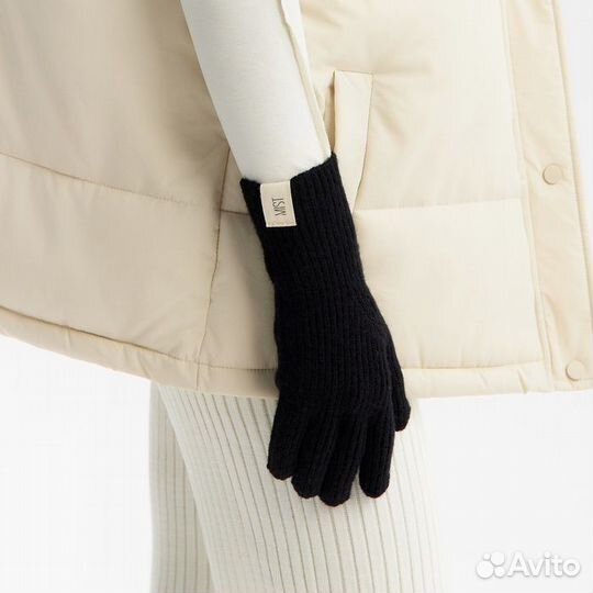 2 шт. Перчатки женские mist с отверстиями для пальцев, р-р 25см, черный