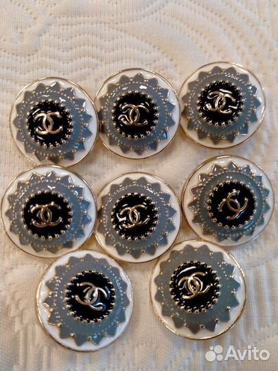 Пуговицы металлические серые Chanel - 20 мм