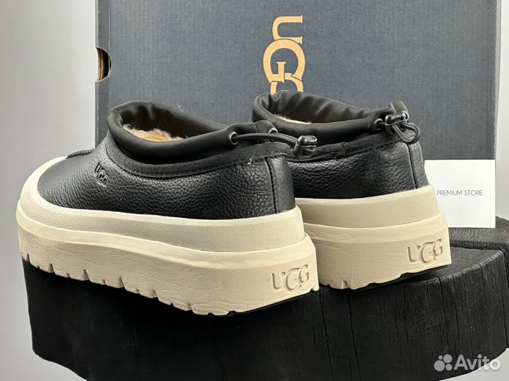 Угги UGG Hybrid Tasman кожаные черные