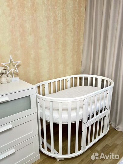 Детская кроватка трансформер с маятником