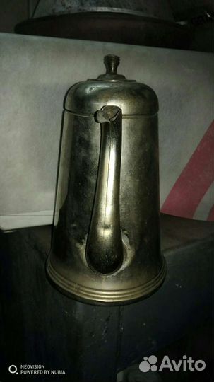 Старинный заварочный чайник, латунь