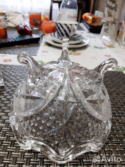 Винтаж: Большая бонбоньерка хрусталь СССР