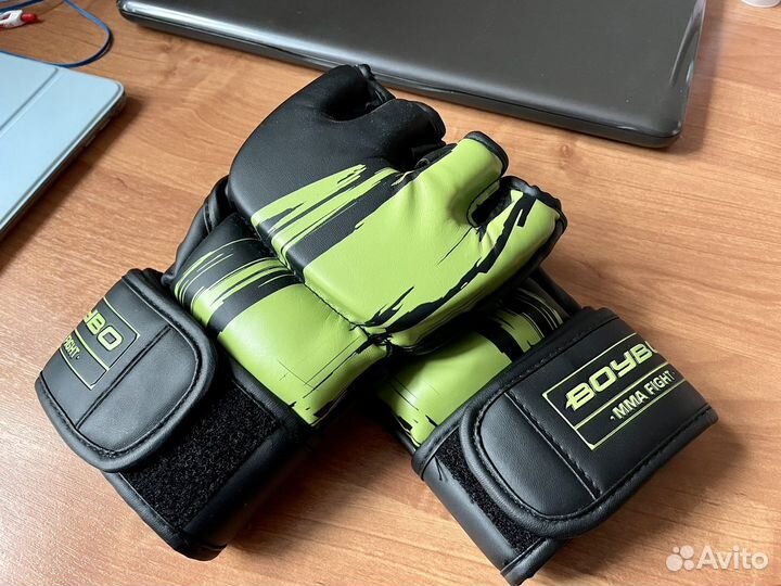 Перчатки мма BoyBo Stain BGM311, Флекс, зеленый, L