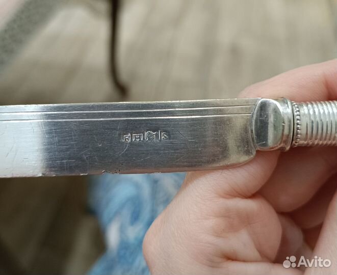 Раритетный нож серебро, перламутр, Англия