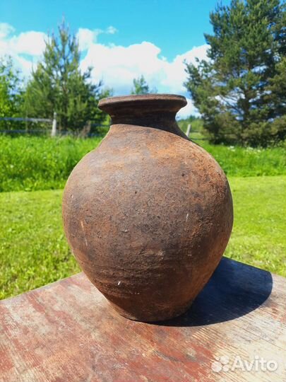 Корчага С Горлышком Глиняная Посуда 19в