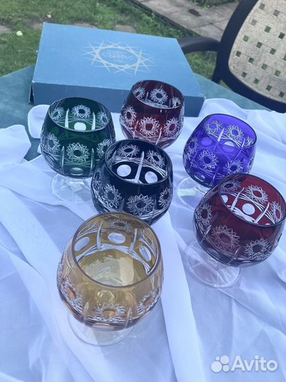 Фужеры цветной хрусталь Богемия