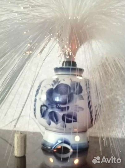 Лампа-ночник. Фарфор. Гжель