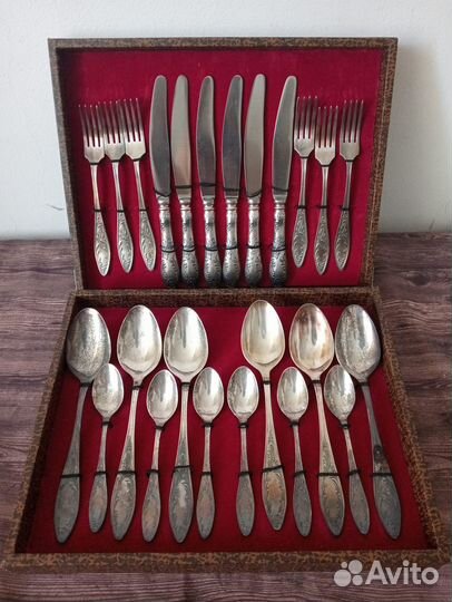 Набор столовых приборов Мельхиор СССР (1976 год)