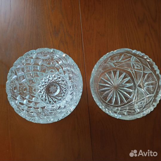 Хрустальные вазы салатники поднос
