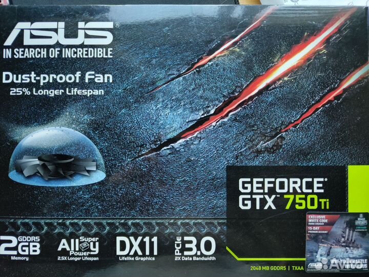 Видеокарта asus GeForce GTX 750 Ti 2 GB