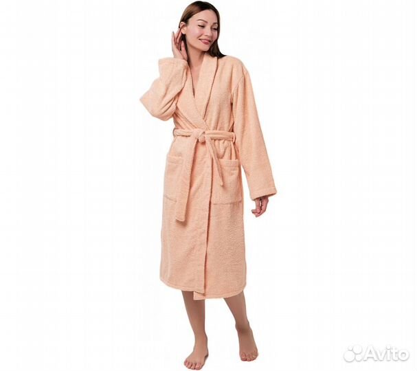 Халат махровый Home One, размер 46, персиковый
