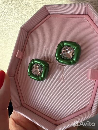 Серьги Swarovski Dulcis новые зеленые