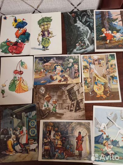 Открытки 1955-1957гг куклы, танцы, сказки