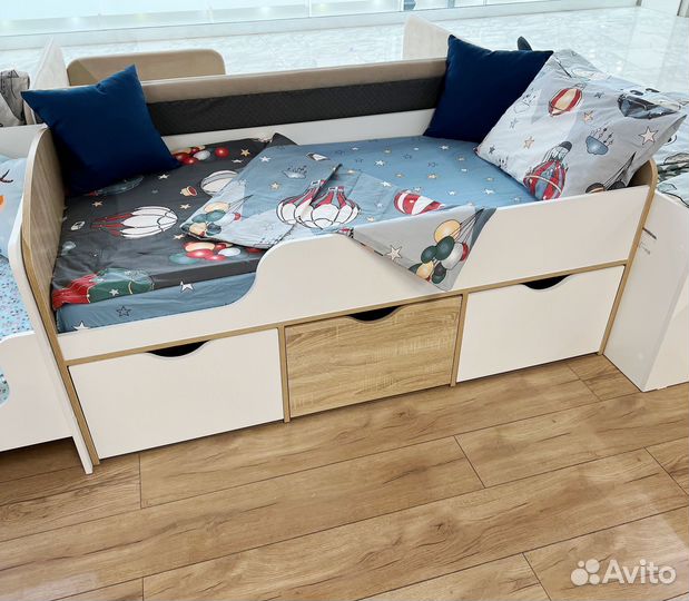 Детская кровать 3 ящика новая