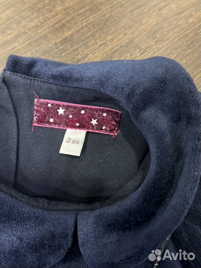 Бархатное платье для девочки 92