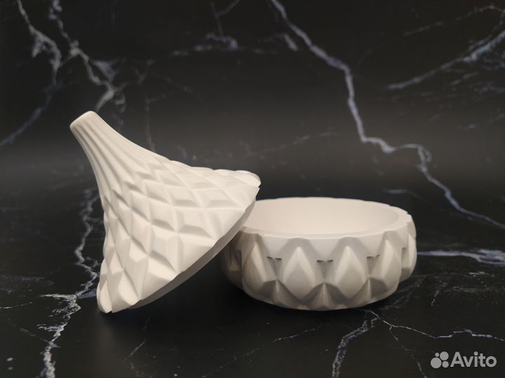 Шкатулка гипсовая декоративная резная