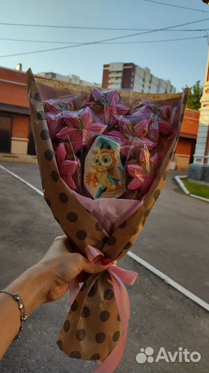 Вкусные букеты из пряников и безе