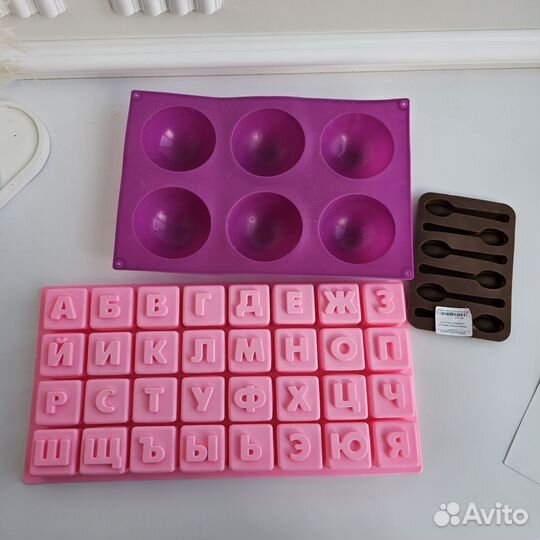 Силиконовые формы для выпечки, полусфера, алфавит