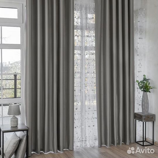 Портьеры сатен Адора Хром шторы